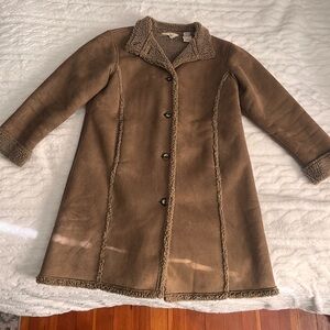 L.L. Bean Faux Suede/Shearling Coat size petite S